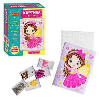 Картина з паєток.Фея 10100586У (26) "Ранок", паєтки, малюнки-схеми, в коробці