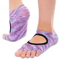 Носки для йоги с открытыми пальцами и открытым сводом размер 36-41 Фиолетовый