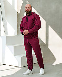 Чоловічий весняний спортивний костюм легкий однотонний бордовий