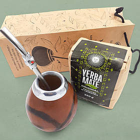 Набір для мате "Матейро" (бомбілья, калебас, мате 250г) ​​​​​​​