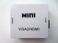 Конвертер адаптер перетворювач VGA to HDMI + audio, USB кабель