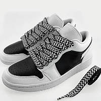 Широкие шнурки для обуви 1.5 см чорные |Толстые шнурки скейт, y2k, рэп [140 см]