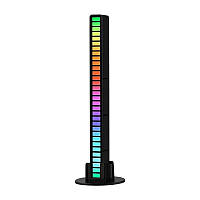 Светодиодный светильник RGB LED D08-RGB, звуковая лампа музыкальный эквалайзер 32 диода