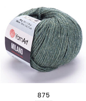 Нитки пряжа для в"язання напіввовна з альпакою  та віскозою MILANO Мілано YarnYart ЯрнАрт №  875