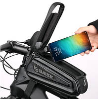 Велосипедна сумка з тримачем під телефон BSK 221G (Водостійка, Зручна, 240х110х140 мм), фото 3