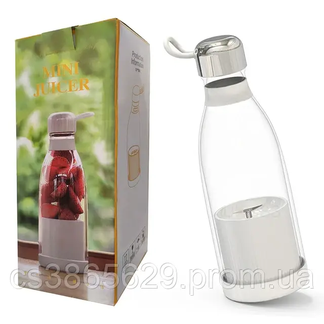 ОПТ Портативный беспроводной мини блендер бутылка для смузи Mini Juice DM-518 1200 мАч, Белый NFD - фото 3 - id-p2097797035