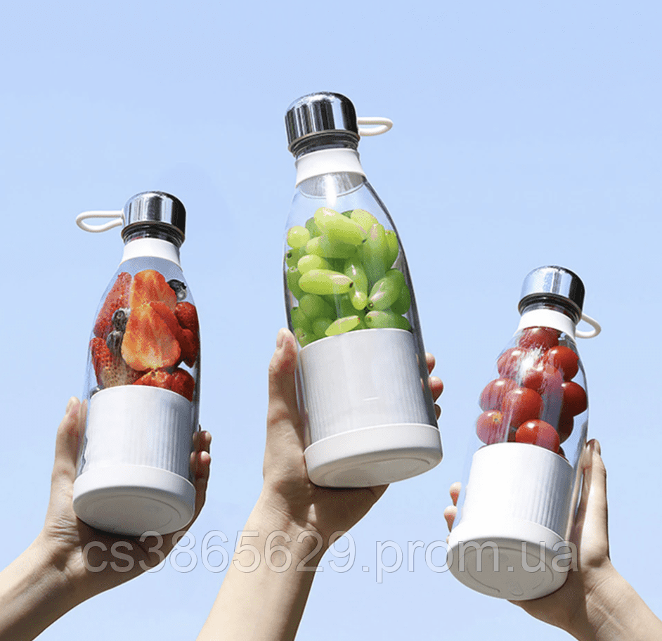 ОПТ Портативный беспроводной мини блендер бутылка для смузи Mini Juice DM-518 1200 мАч, Белый NFD - фото 7 - id-p2097797035