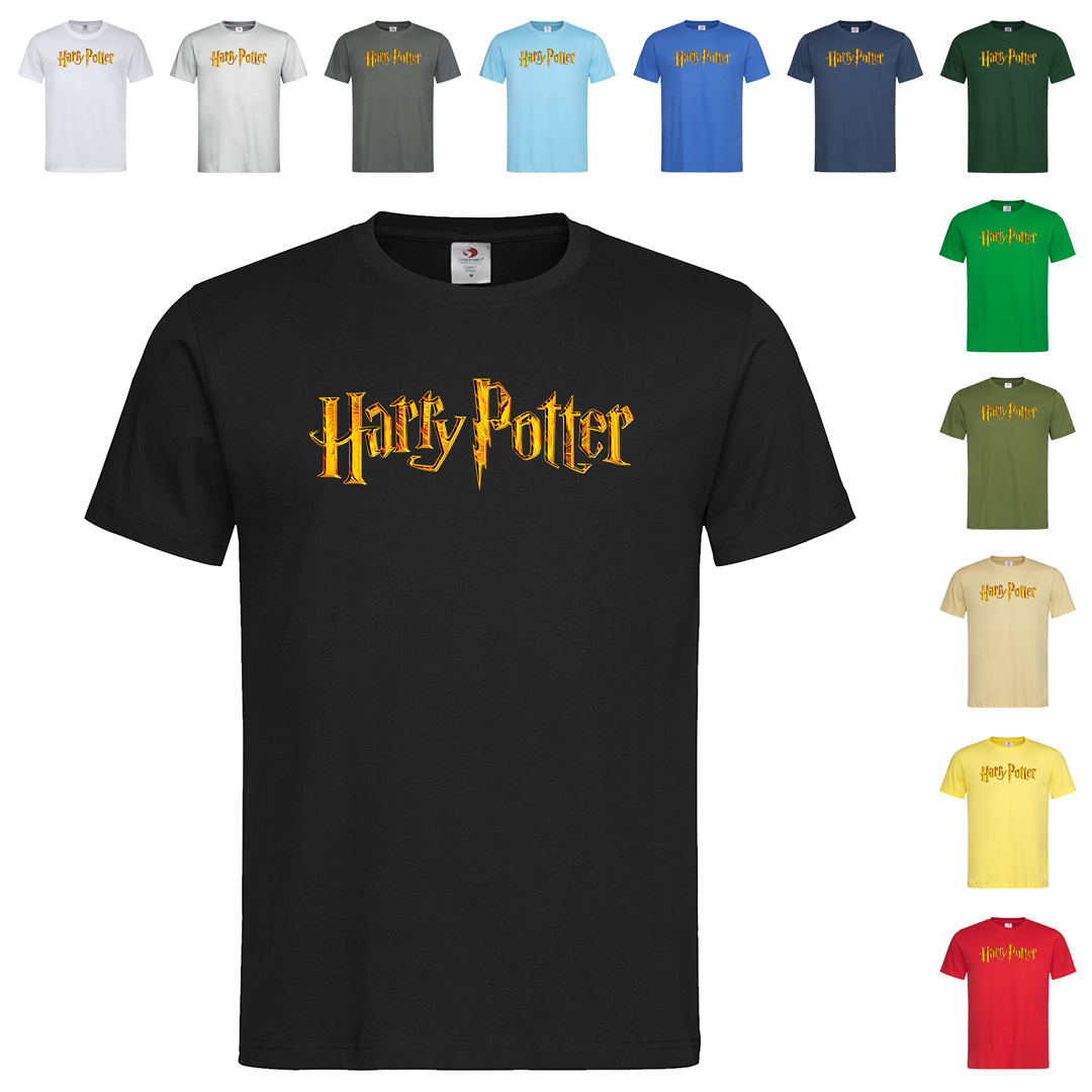 Чорна чоловіча/унісекс футболка З написом Harry Potter (12-3-4)