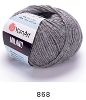 Нитки пряжа для в"язання напіввовна з альпакою  та віскозою MILANO Мілано YarnYart ЯрнАрт №  868