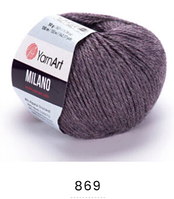 Нитки пряжа для в"язання напіввовна з альпакою  та віскозою MILANO Мілано YarnYart ЯрнАрт №  869