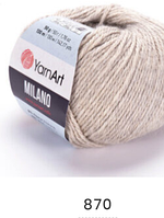 Нитки пряжа для в"язання напіввовна з альпакою  та віскозою MILANO Мілано YarnYart ЯрнАрт №  870
