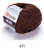 Нитки пряжа для в"язання напіввовна з альпакою  та віскозою MILANO Мілано YarnYart ЯрнАрт №  871
