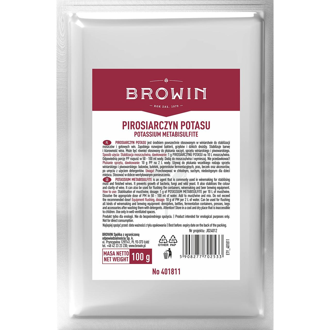 Метабісульфіт калію Browin 100г., фото 1
