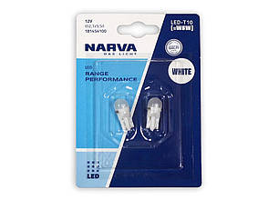 Світлодіодні лед лампи Narva LED цоколь T10 W5W, світло 6000К, 2шт. Нарва в5в ОРИГІНАЛ, фото 1