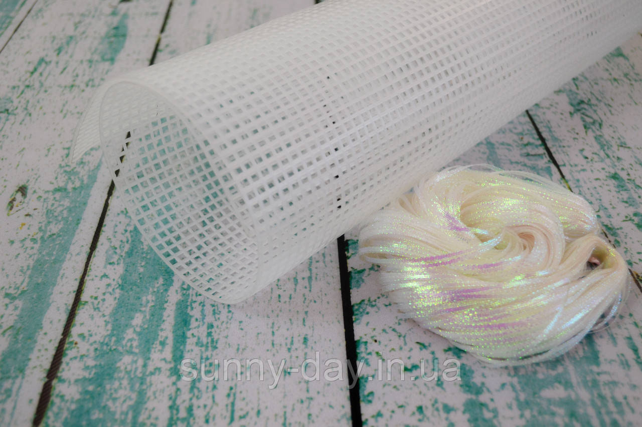 Пластикова канва 60х42см 4 каунт біла, фото 1