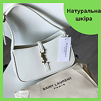 Женская сумка багет Yves Saint Laurent Hobo из натуральной кожи белая YSL на плечо