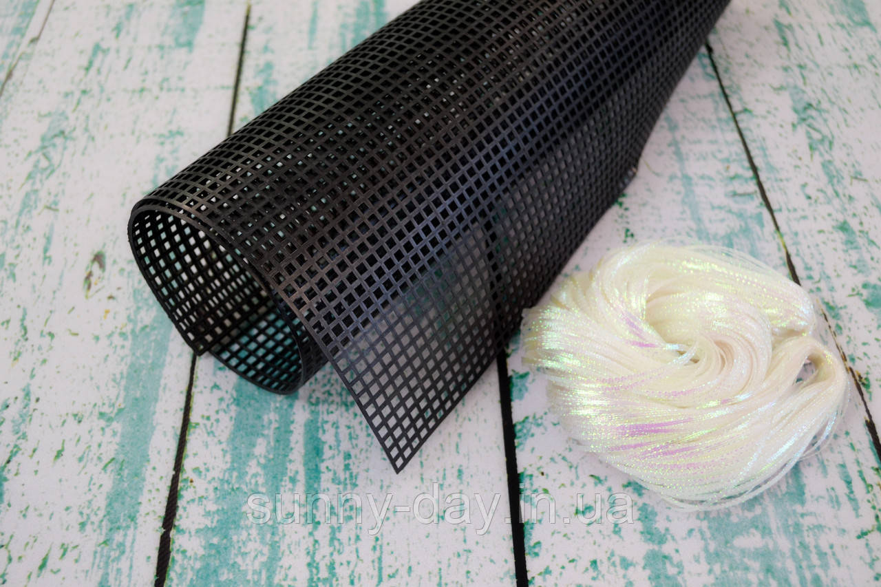 Пластикова канва 60х42см 4 каунт чорна, фото 1