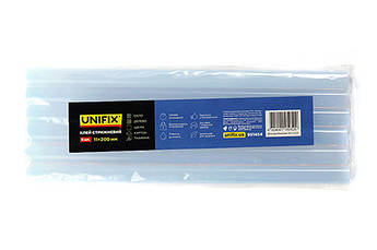 Клей стрижневий прозорий 11.0х200мм 6 шт (пакет) UNIFIX