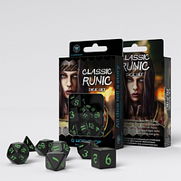 Набір Дайсів Classic Runic Dice Set Black & Green