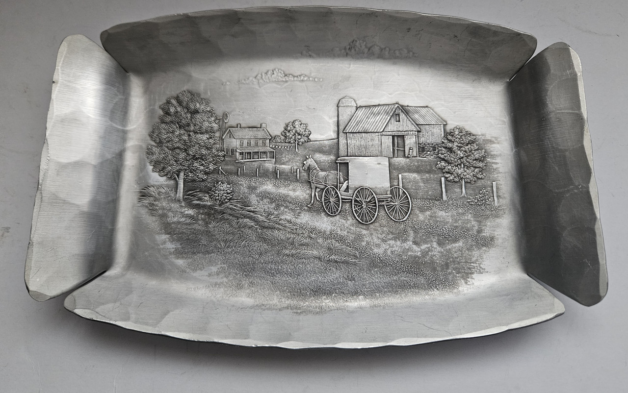 Колекційна олов'яна тарілка/панно/поднос Амур, фото 1