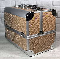 Б'юті алюмінієвий кейс валізу з ключем кави стрази гламур для майстрів