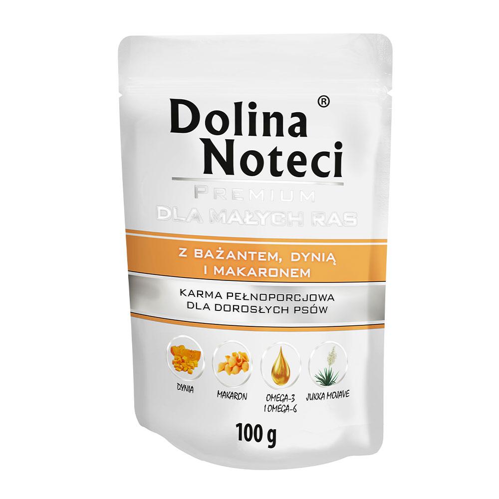 Пауч, Влажный корм для собак маленьких пород с фазаном, тыквой и лапшой Dolina Noteci 100 г