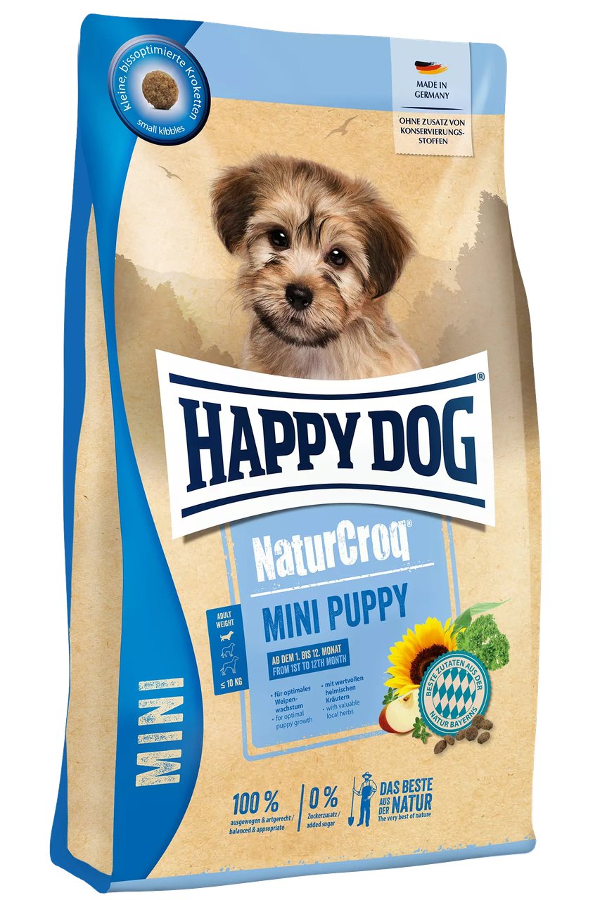 Корм для собак Happy Dog Natur Croq mini Puppy для цуценят дрібних порід, 4кг | Корм Хеппі дог для цуценят