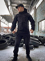 Тактический демисезонний костюм Softshell AK Shturm черный Демисезонный костюм для полиции
