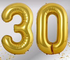 Фольговані золоті цифри 30 набір повітряних куль для дня народження 70 см 32"