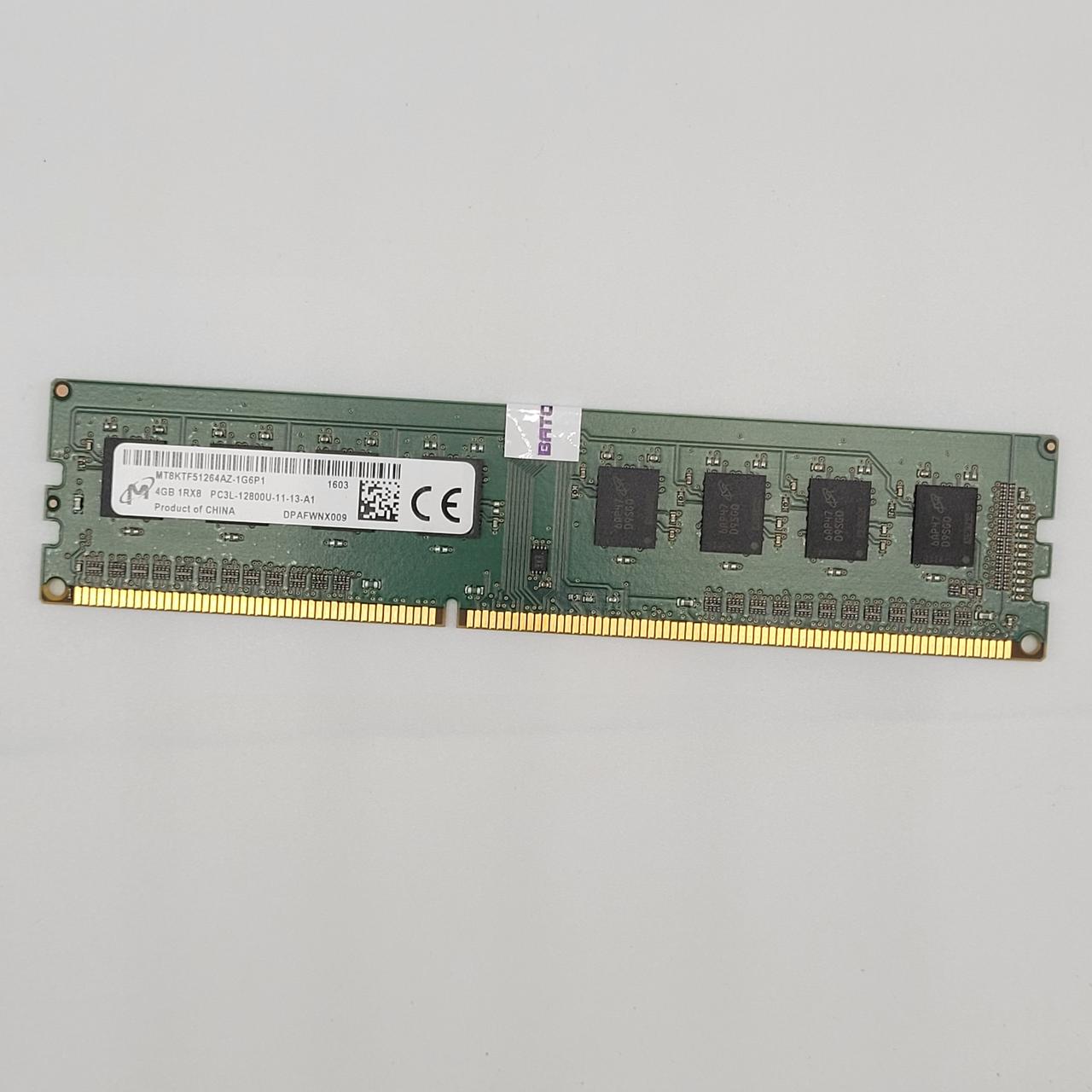 Оперативна пам'ять Micron DDR3L 4Gb 1600MHz PC3L-12800 1R8 CL11 (MT8KTF51264AZ-1G6P1) Б/В