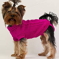 Свитер для собак вязанный «Премиум», малиновый, одежда для собак мелких, средних пород
