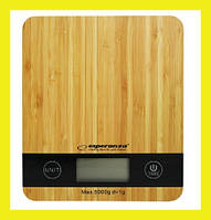 Весы кухонные esperanza eks005 bamboo Настольные точные електронные до 5 кг для продуктов Весы для кухни