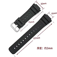 Ремешок для часов Casio G-Shock 16 мм черный силиконовый