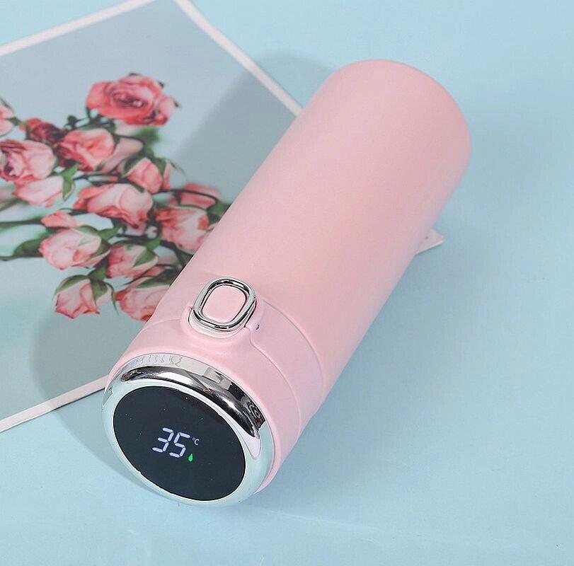 Розумний термос Kh-880 із температурним дисплеєм 420 ml pink