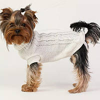 Свитер для собак вязанный «Премиум», белый, одежда для собак мелких, средних пород