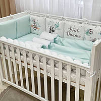 Комплект постельного белья для новорожденного Набор белья для детской кроватки Sweet animals