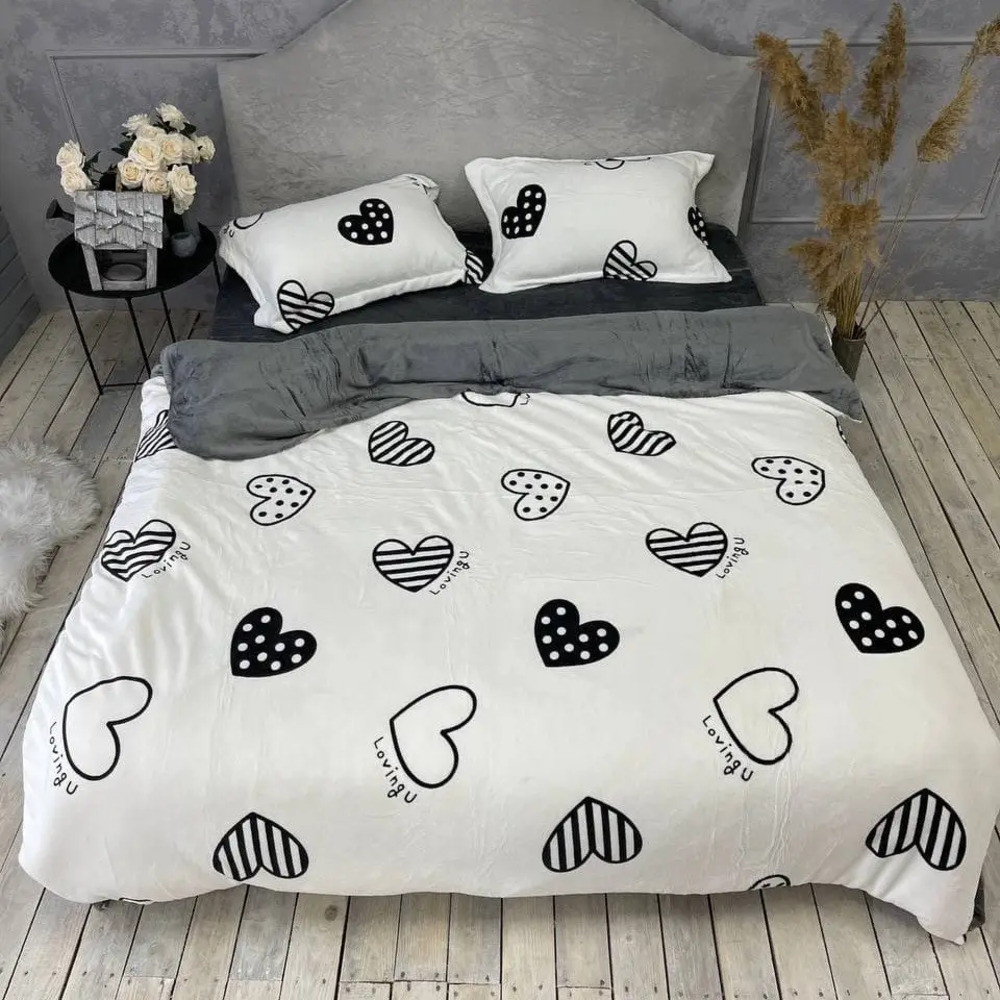 Сімейний комплект постільної білизни Ранфорс на блискавці (22085) Постільне з двома підодіяльниками, фото 1