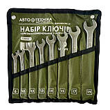 Набір ключів гайкових комбінованих з тріскачкою, 8-19 мм, 8 шт Автотехніка, фото 2