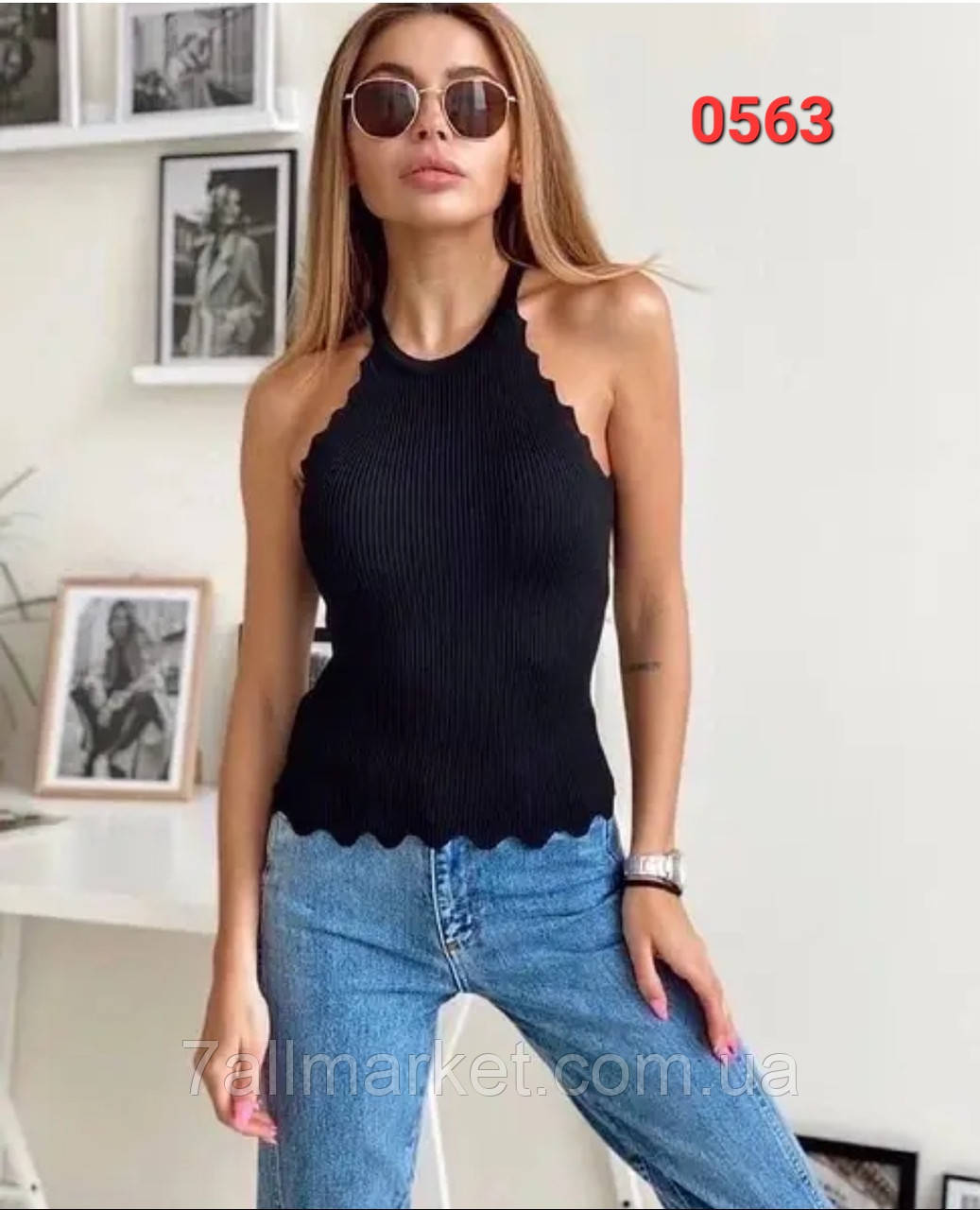 Майка-топ жіноча, стильна розмір 42-46 (10 кв) "LEDI" недорого від прямого постачальника