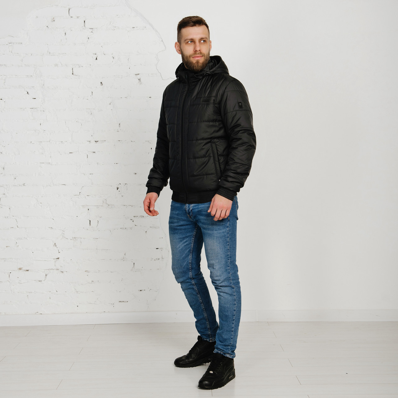 Демісезонна чоловіча куртка від виробника 48-58 чорний, фото 1