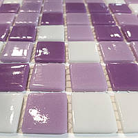 Мозаика MX25-1/05/22/23 фиолетовая белая микс для ванной, душевой, кухни