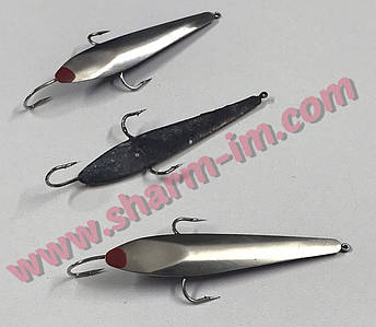 Судакова вивісна блешня Каракатиця Срібло 9 г/70 мм на 3 гачки