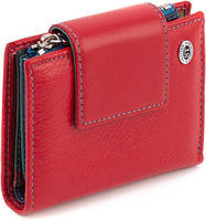 Компактный женский кошелек красного цвета из натуральной кожи с монетницей ST 405