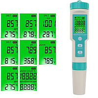 TDS-метр C-600 комбинированный pH/TDS/EC/ORP/SALINITY/S.G./Temp с ПОДСВЕТКОЙ, влагозащищённый, с АТС