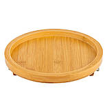Бамбуковий столик-накладка на підлокітник дивану, 25 см, фото 2