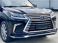 Обвес юбка переднего бампера Lexus LX 570 2015-2022 цвет черный 202