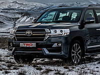 Обвес юбка переднего бампера TRD Toyota Land Cruiser 200 2016-2022 цвет черный