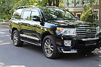 Юбка переднего бампера Urban Sport с диодами Land Cruiser 200 рестайлинг 2012+, цвет черный 202