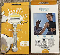 Станок женский для бритья Gillette Venus ComfortGlide Coconut металлическая ручка +2 картриджа Оригинал из США