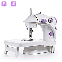 Тор! Портативная швейная машинка Mini Sewing SM202A с столом 4 в 1 адаптером 220В и педалью